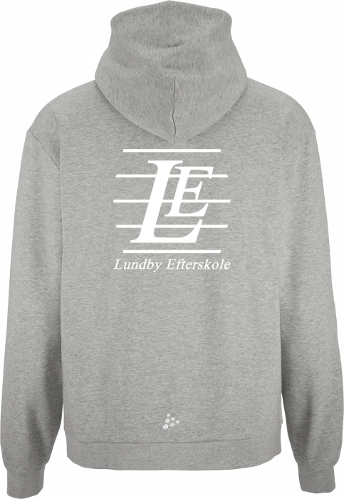 Craft - Lundby Efterskole Hoodie M. Lynlås Drenge - Grå Melange DK