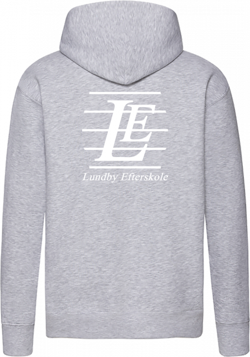 Fruit of the loom - Lundby Efterskole Klassisk Hoodie M. Lynlås - Heather Grey